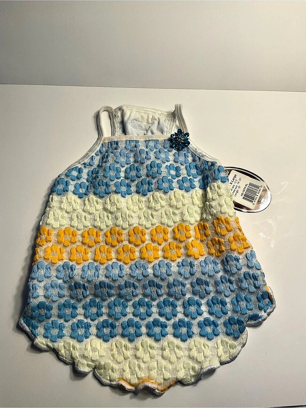 Hip Doggie Spaghetti Days Tank XL Dog Tank in Blue & Yellow NWT